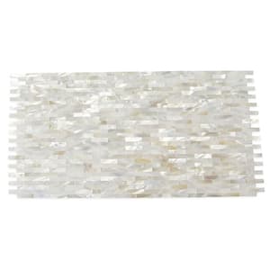 Mother of Pearl White Bricks Shell 3 in. x 6 in. Mosaic Floor and Wall Tile Sample