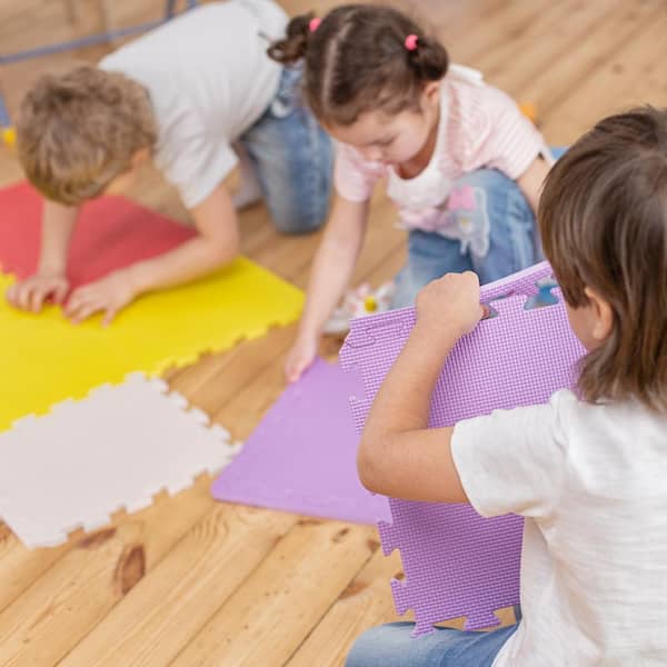 EVA Interlocking Soft Foam Gym Exercise Kids Play Floor Tiles Wood Effect Mats 