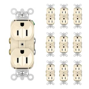 Pass and Seymour 15 Amp 125 Volt Tamper Resistant Commercial Grade Backwire Duplex Outlet, Light Almond (10-Pack)