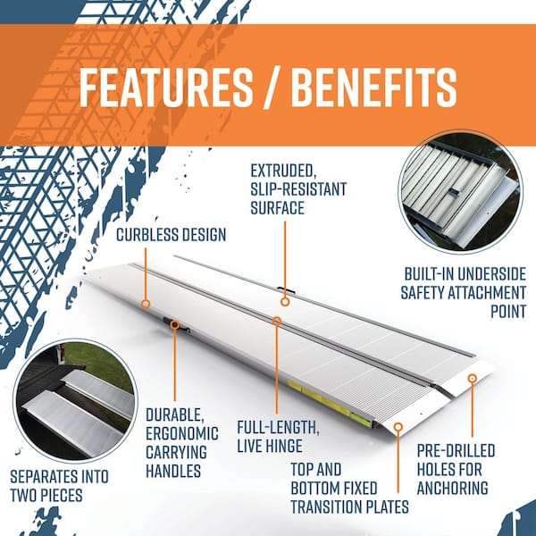 TRAVERSE 8 ft. Singlefold Edgeless Aluminum Loading Ramp