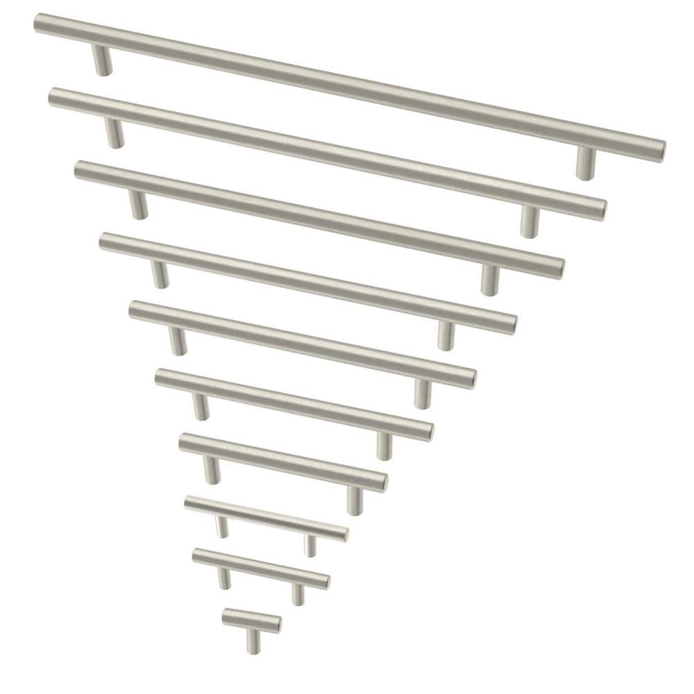 Matte Stainless Steel T-Handle Drawer Knob Set (10-Pack)