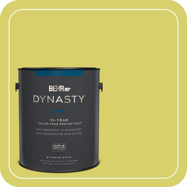 BEHR DYNASTY 1 gal. #P340-4 Lime Tree Satin Enamel Exterior Stain-Blocking Paint & Primer