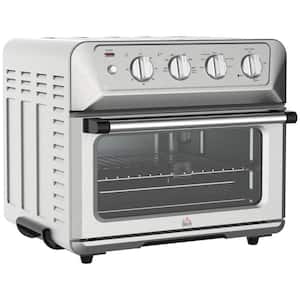 21 qt. Air Fryer Toaster Oven in Silver with 4-Accessories