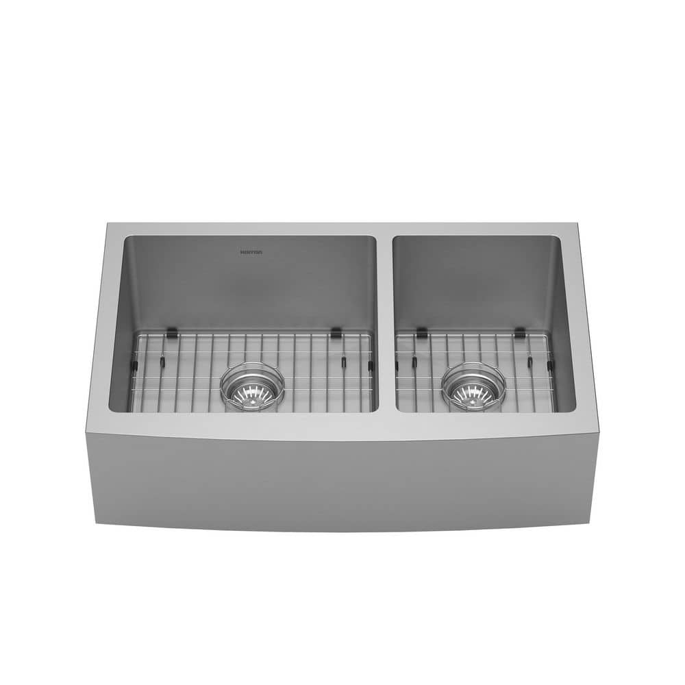 33'' Stainless Steel Farmhouse Double Bowl Kitchen Sink