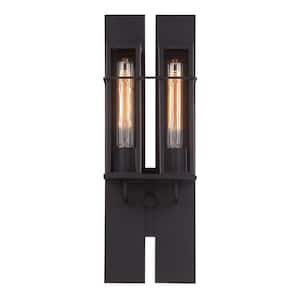 Muller Collection 2-Light Bronze Outdoor Wall Lantern Sconce