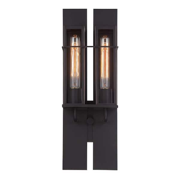 Muller Collection 2-Light Bronze Outdoor Wall Lantern Sconce