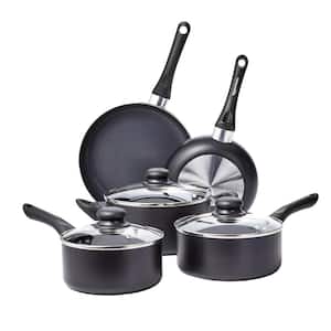 Cook N Home 8-Piece Aluminum Nonstick Cookware Set in Black 02497 - The  Home Depot