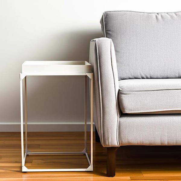 20.00 in. White Square Solid Wood End Table
