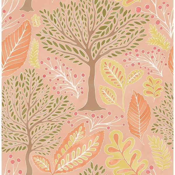 Advantage Kiah Pink Forest Matte Non-Pasted Non-Woven Wallpaper Sample