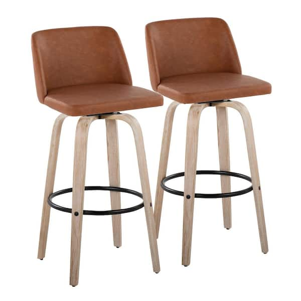 Round leather bar stool hot sale