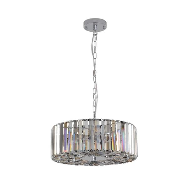 CIPACHO Modern 4 Light Transparent Crystal Round Chandelier