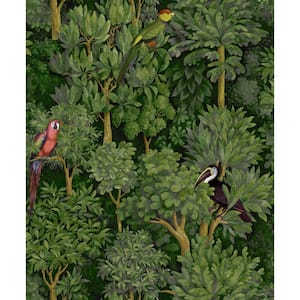 Botanist Green Non-Woven Non-Pasted Wallpaper (Covers 56 sq. ft.)