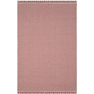 Montauk Ivory/Red 6 ft. x 9 ft. Multi-Striped Solid Area Rug