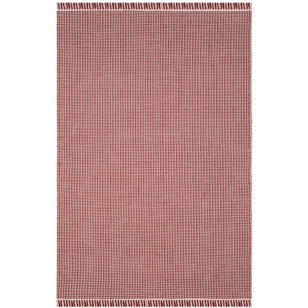 SAFAVIEH Montauk Ivory/Red 6 ft. x 9 ft. Multi-Striped Solid Area Rug