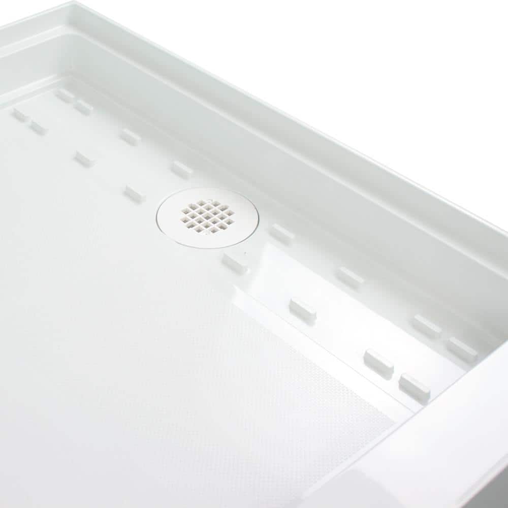 Gray Rectangular Single Threshold Shower Base with Right Drain