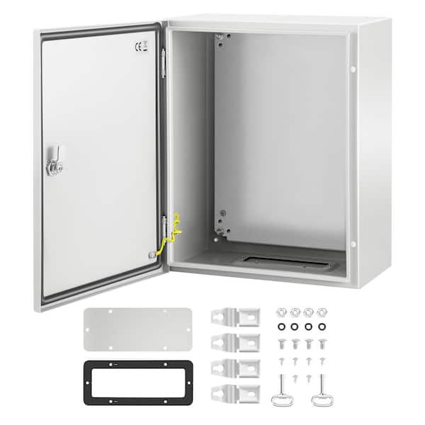 NEMA Steel Enclosure, 20 x 16 x 10 in. NEMA 4X Steel Electrical Box, Waterproof, Outdoor/Indoor Electrical Junction Box