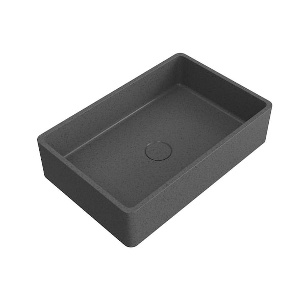 SJ STAR&JANE 19.7 in. Rectangular Bathroom Vessel Sink with Overflow Drain in Patterned Gray