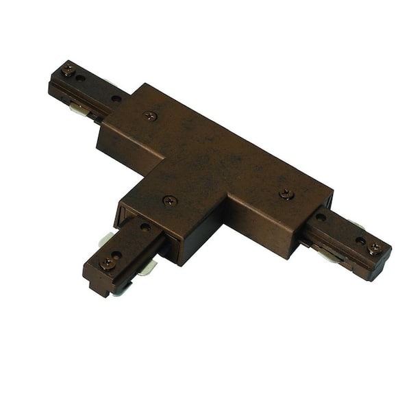 CAL Lighting 0.8 in. H Rust Single Circuit T-Shape Metal Track Lighting Connector with Left Polarity H-Type