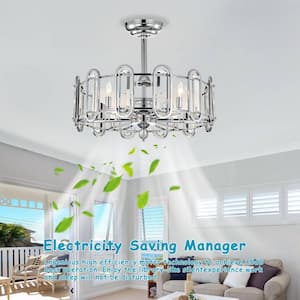 26 in. Indoor Chrome Ceiling Fan with Remote Included