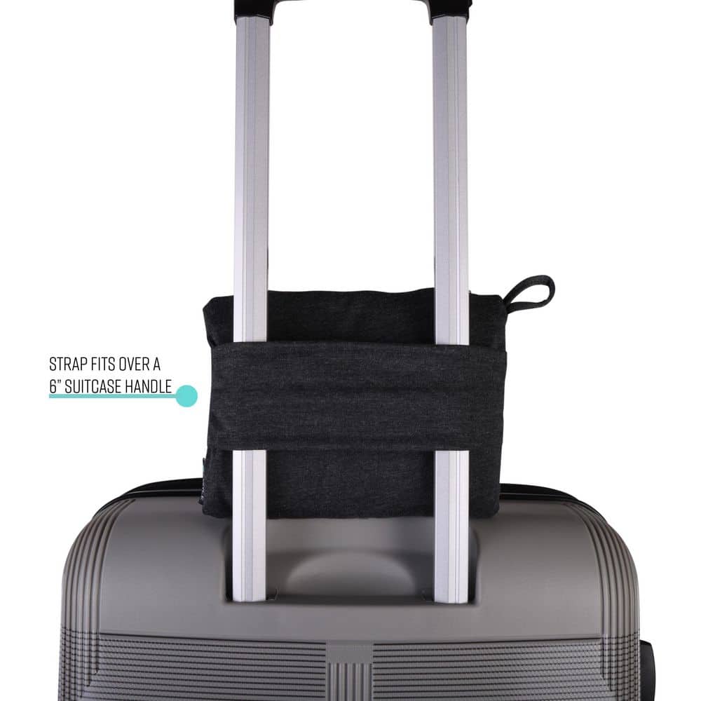 Grey Cotton Jersey Knit Packable Travel Blanket