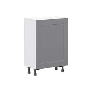 Bristol Painted Slate Gray Shaker Assembled Base Kitchen Cabinet with 3 Inner Drawers (24 in. W x 34.5 in. H x 14 in. D)