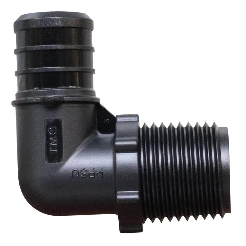 Apollo 3/4 in. PEXB Barb x 1/2 in. MPT Plastic 90Degree Elbow (5Pack
