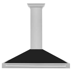 48 in. 400 CFM Ducted Vent Wall Mount Range Hood with Black Matte Shell in Fingerprint Resistant Stainless Steel