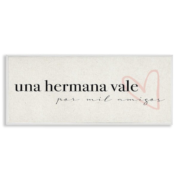 Stupell Industries A Sister's Worth by Lil' Rue White Framed Typography Giclee Art Print 10 in. x 24 in.