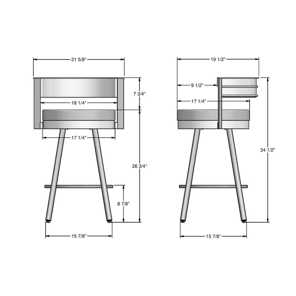 Eller 26" White Metal Swivel Counter Stool
