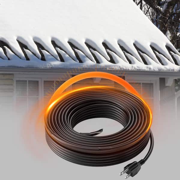 Self-Regulating Pipe Heating Cable, 80 ft. 5W/ft. Heat Tape for Pipes, Roof Snow Melting De-Icing, Gutter