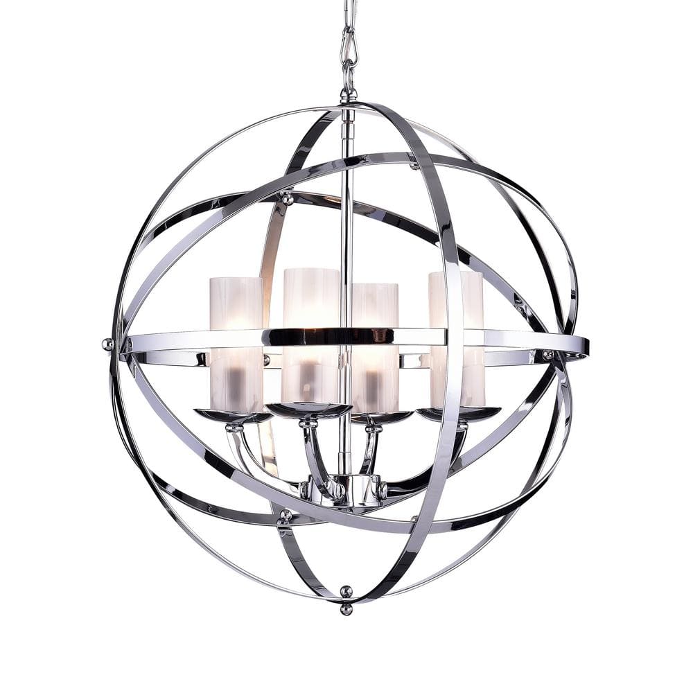 18 in. 4-Light Indoor Qadira Chrome Finish Chandelier with Light Kit price history on PriceWatchPro