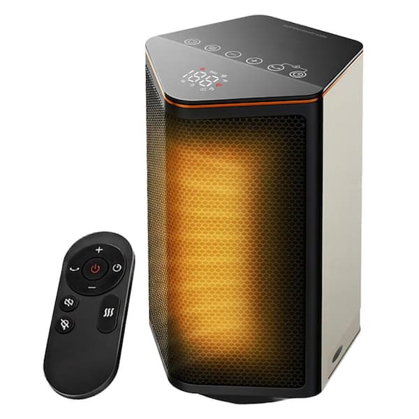1500W White Oscillating Indoor Electric Ceramic Space Heater with Thermostat 5 Modes Timer for Office Bedroom