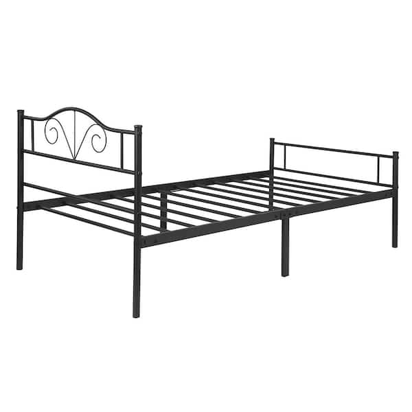 Unbranded 41.1 in. W Twin Size Metal Bed Frame In Black Color For Adult And Children