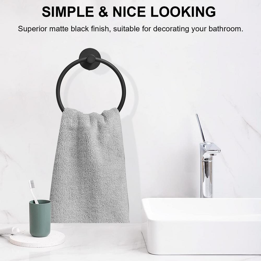 Matte Black Stainless Steel 4-Piece Bathroom Hardware Set