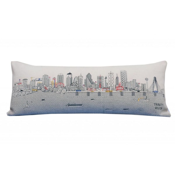 HomeRoots Cream Solid Polyester 14 in. x 35 in. Throw Pillow