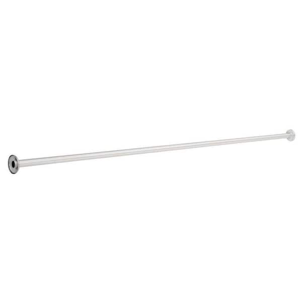 Franklin Brass 5 ft. Shower Rod with Steel Flanges in Aluminum-DISCONTINUED