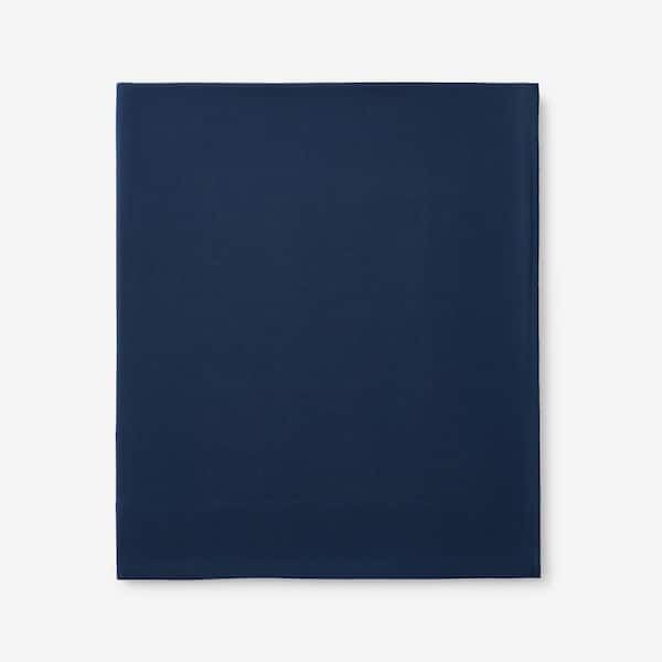 The Company Store Legends Hotel Navy Velvet Flannel Queen Flat Sheet