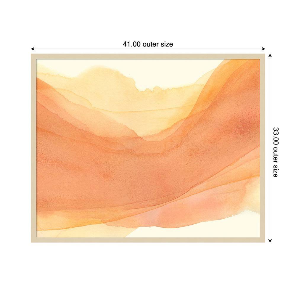 Sunset Layers I Abstract Giclee Print on Canvas with Natural Wood Frame