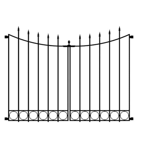 Vigoro Beaumont 40.4 in. H x 53.8 in. W Black Steel Decorative Fence Gate (2-Pack)