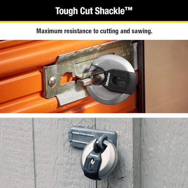 Heavy Duty Outdoor Shrouded Padlock with Key, 3-1/8 in. Wide