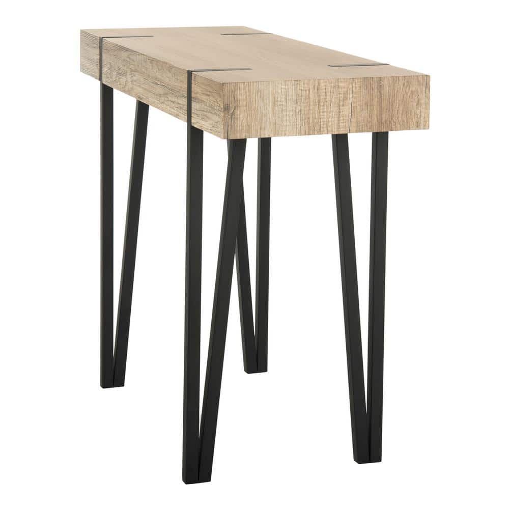 Alyssa Rustic Brown and Black Wood Metal Console Table