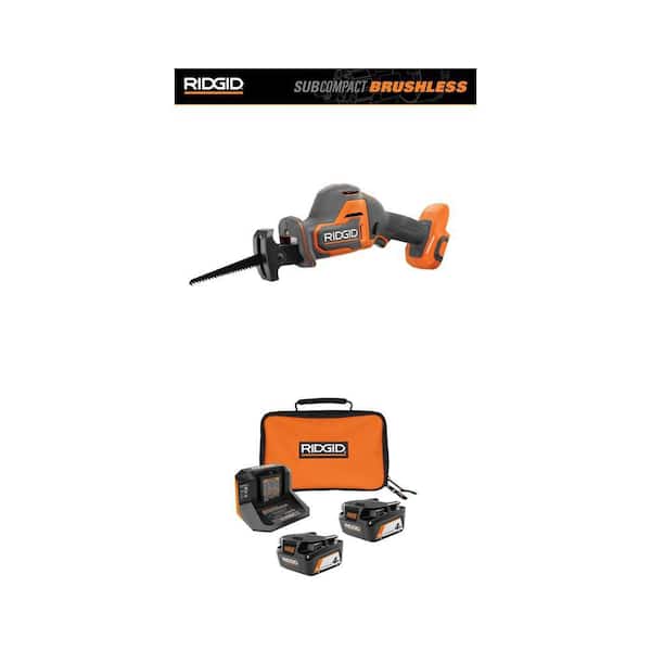 18V SubCompact Brushless Cordless One-Handed Reciprocating Saw with 18V (2) 4.0 Ah Batteries and Charger Kit