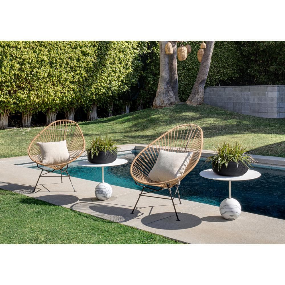 Kona Series 14" Black Plastic-Stone Bowl Planter for Indoors & Outdoors