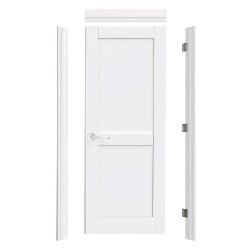 30 in. x 80 in. 2 Panel, Solid Core, White Primed Prehung Interior Door Right-Handed with Assemble Jamb & Handle price history on PriceWatchPro