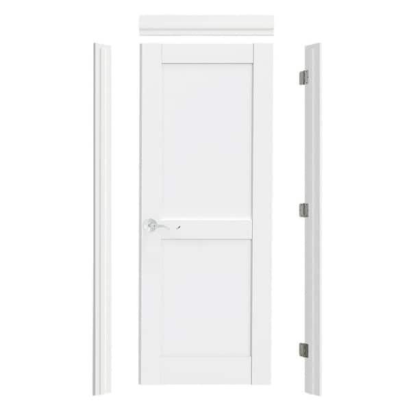 JELD-WEN 32 in. x 80 in. 2 Panel Monroe Primed Left-Hand Smooth
