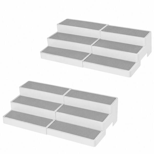 2 Pack Expandable 3-Tier Spice Racks, Non-Skid Cabinet Organizer for Kitchen Pantry, Medicine Cabinet, and Canned Food