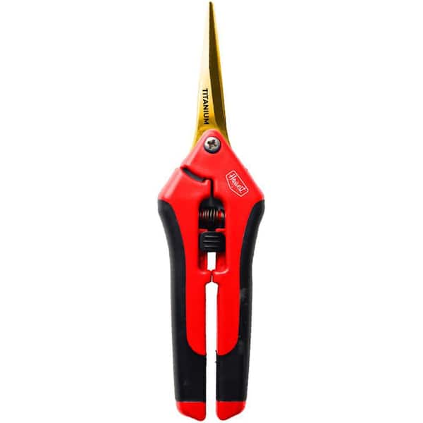 6 in. x 0.79 in. Premium Titanium Straight Blade Pruning Shears with Anti-Slip Soft-Gel Handles (12-Pack)