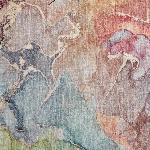 Blue 2 ft. x 3 ft. Abstract Indoor/Outdoor Area Rug