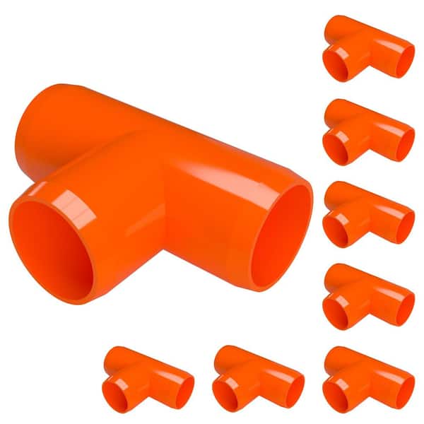 Formufit 3/4 in. Furniture Grade PVC Tee in Orange (8-Pack)