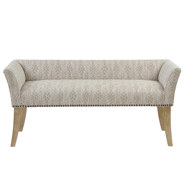 Madison Park Antonio Taupe Multi Flared Arms Accent Bench 23 in. H x 49 ...